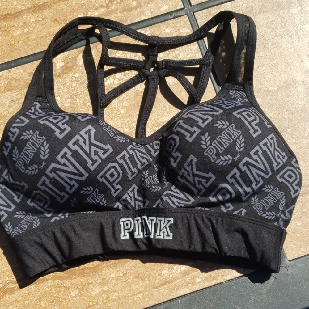 Pink sports bra